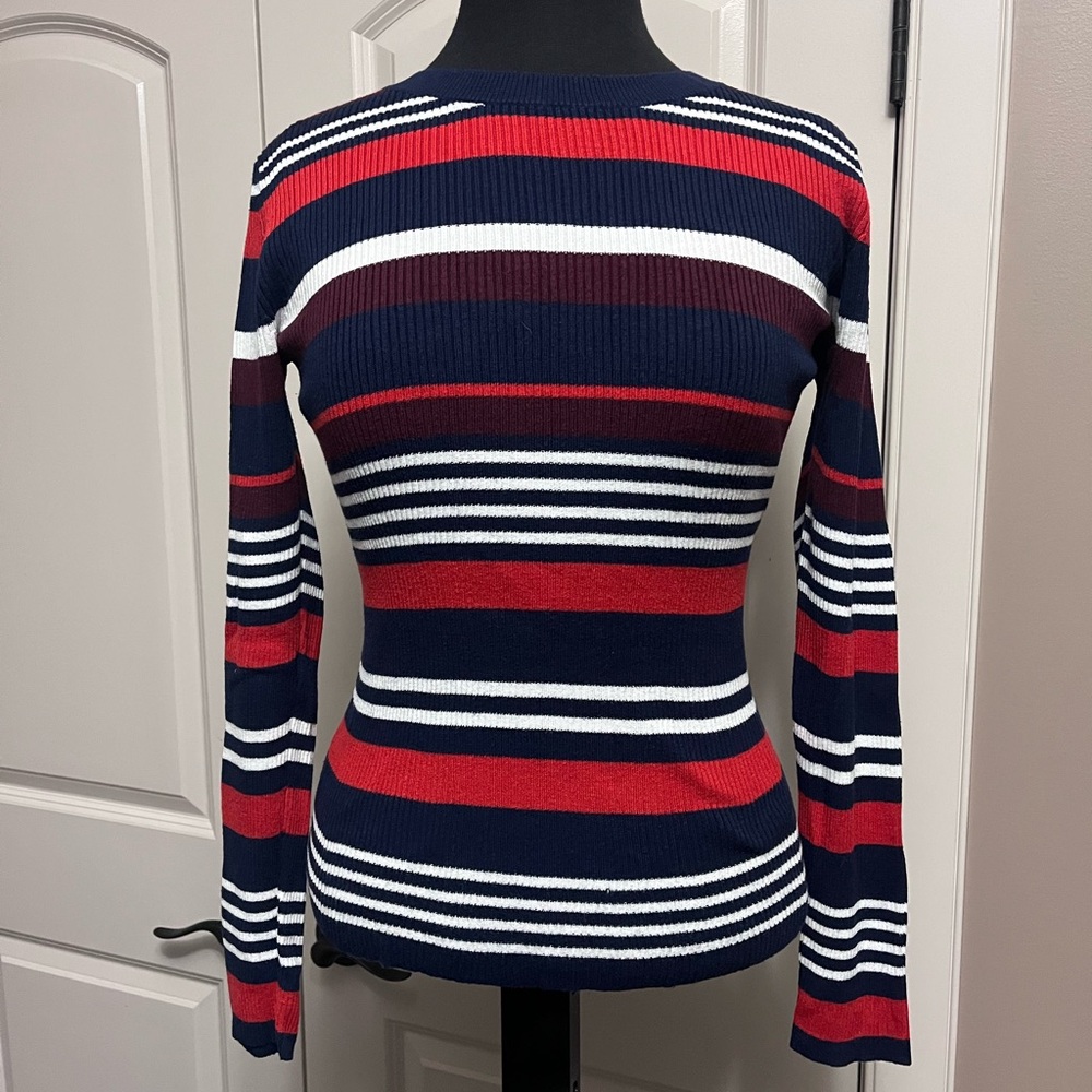 Halogen Red and Navy Striped Sweater